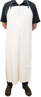 Stone Cutter's Apron White Neck and Tie Strap 34" x 48" PVC