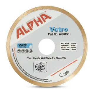 Alpha Vetro Glass Blade 4-3/8" 20mm Arbor