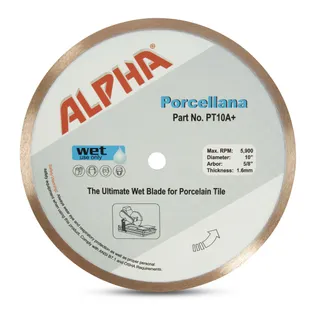 Alpha Porcellana Blade 10" Diameter 5/8" Arbor