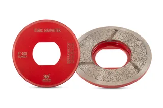 Dongsin Turbo Graphiter Cup Wheel 4" 100 Grit Magnetic Connection