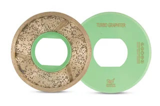 Dongsin Turbo Graphiter Cup Wheel 4" 50 Grit Magnetic Connection