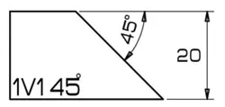 ADI Miter 45 Degree Wheel Dekton Position 3, 2cm 120mm 35mm Bore