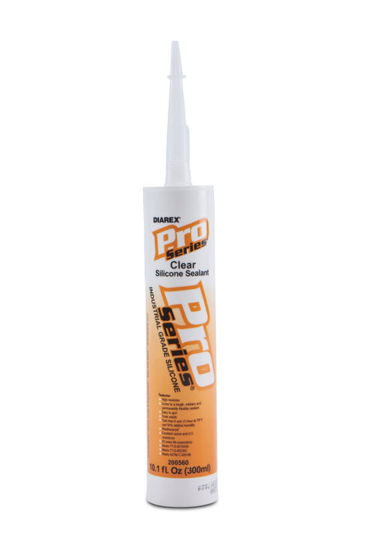 PRO SERIES SILICONE SEALANT CAULK, CLEAR 10.1 OZ TUBE