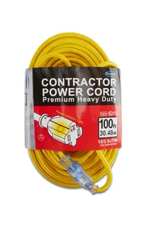 Conntek Heavy Duty Extension Cord with Lighted End 12/3 15amp 100ft