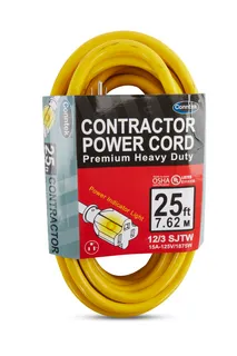 Conntek Heavy Duty Extension Cord with Lighted End 12/3 15amp 25ft