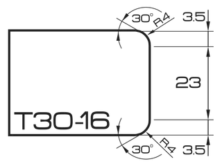 ADI UHS Profile T30-16 3cm 120 Series CNC Profile Wheels R=4mm