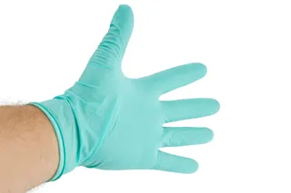 Green Disposable Latex Gloves 5mil, Size Large, Box of 100 