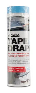 Pre-Taped Plastic Drop Cloth 3.94' x 72' .5mil Tape and Drape