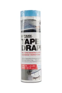 Pre-Taped Plastic Drop Cloth 3.94' x 72' .5mil Tape and Drape