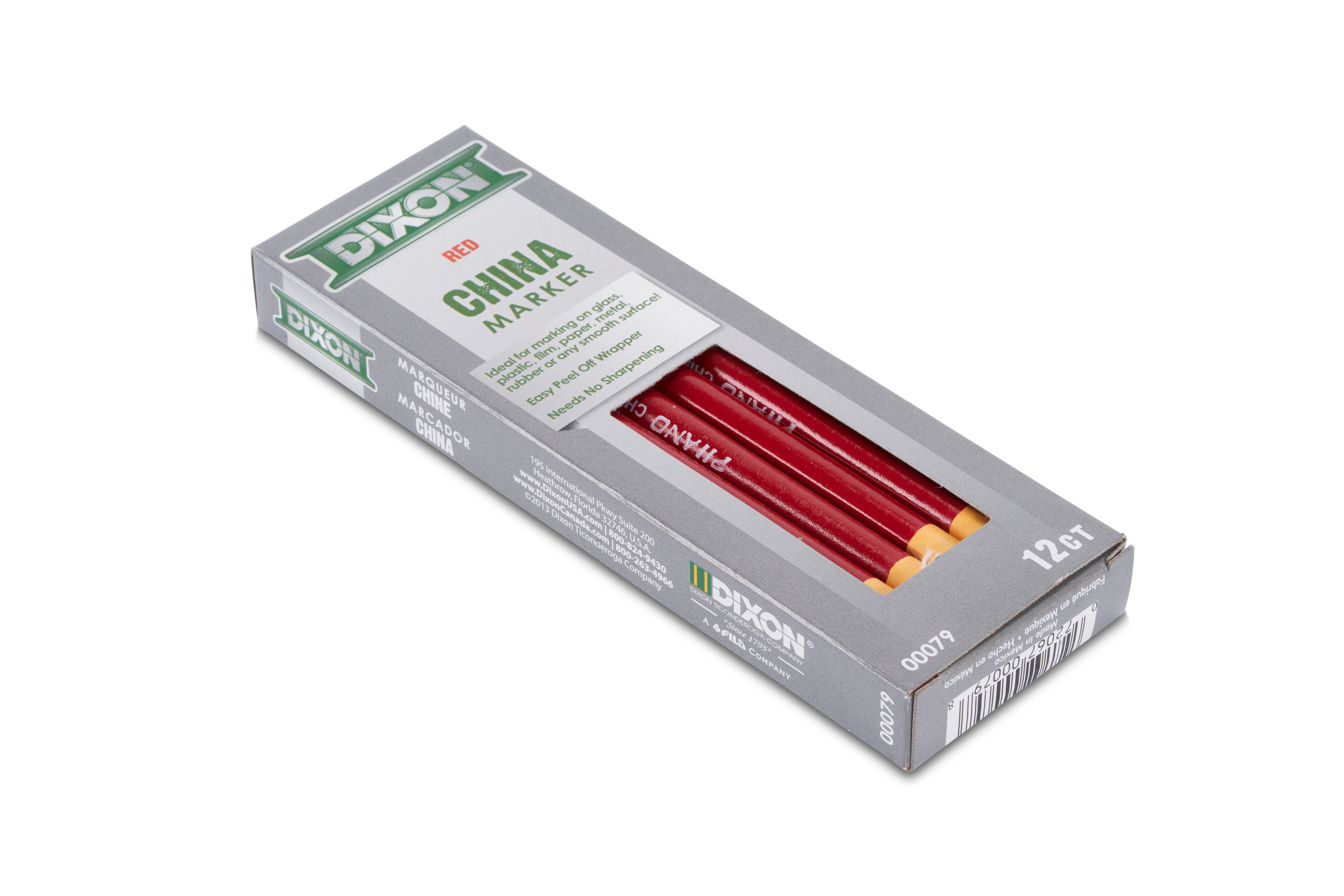 CHINA MARKERS, RED, BOX OF 12