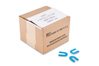 Diarex Horseshoe Shims 1/16" Thick 1/2 Opening 1 1/2" x 2" Blue Pack of 1000