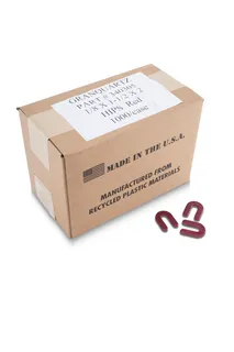 Diarex Horseshoe Shims 1/8" Thick 1/2" Opening 1 1/2" x 2" Red Pack of 1000
