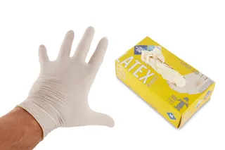 Powdered Latex Gloves Cream, Size Medium, Box of 100