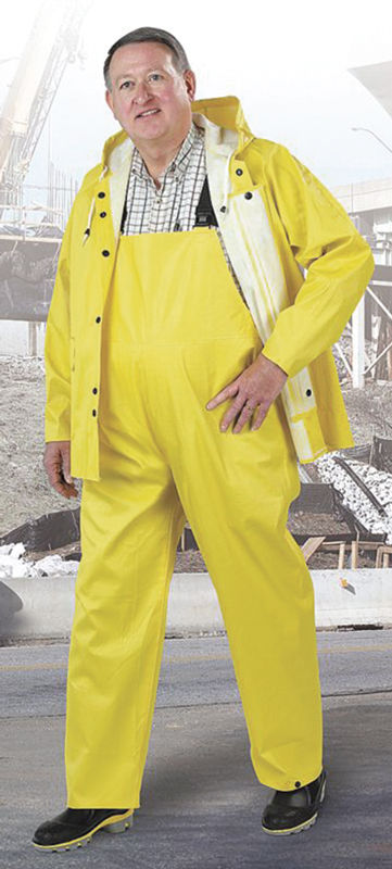 HEAVY DUTY RAIN JACKET WITH ATTACHED HOOD LG