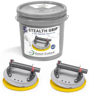Omni Cubed Stealth Grip, Gray 8" Vacuum Cups with Bucket