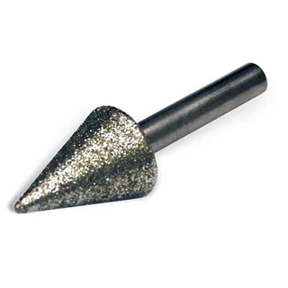 Diamond Wright Electroplated Profiling Bit 902-221-0512 Cone 3/4" Dia x 1 1/8" Long with 1/4" Shaft 50/60 Grit