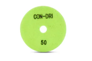 Con-Dri Flexible Dry Concrete Pad 4" 50 Grit Light Green Velcro