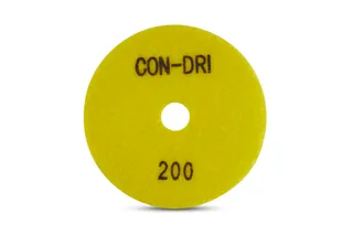 Con-Dri Flexible Dry Concrete Pad 4" 200 Grit Yellow Velcro