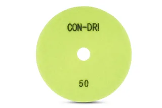 Con-Dri Flexible Dry Concrete Pad 5" 50 Grit Light Green Velcro