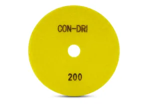 Con-Dri Flexible Dry Concrete Pad 5" 200 Grit Yellow Velcro