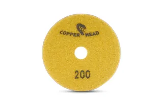 Copperhead Copper Resin Pad 4" 200 Grit Yellow Velcro