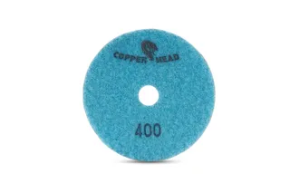 Copperhead Copper Resin Pad 4" 400 Grit Blue Velcro