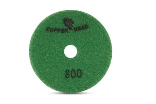 Copperhead Copper Resin Pad 4" 800 Grit Green Velcro