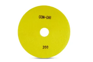 Con-Dri Flexible Dry Concrete Pad 7" 200 Grit Yellow Velcro