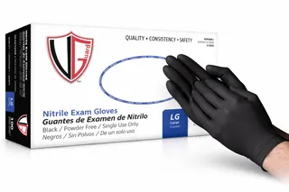 Vanguard Nitrile Gloves, Black 7mil, Box of 100