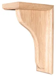 DuBois Carvings Traditional Wood Bar Bracket Corbel 3&quot;x7-5/8x10.5, RubberWood
