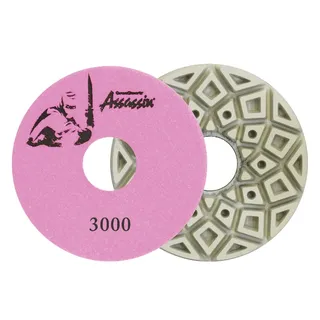Assassin White Auto Edge Wheels for Flat Edges 6" QRS 3000 Grit