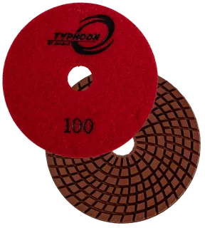 Typhoon 7 Step Diamond Granite Wet Polishing Pad 4" 100 grit