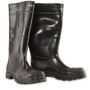 Black Steel Toe Rubber Boots Size 6