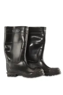 Black Steel Toe Rubber Boots Size 9