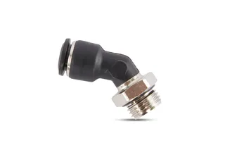Manzelli Elbow Connector with 1/4" Thread for 8mm Air Tube 45 Degree