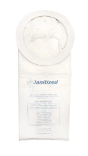 Janitized Micro-Lined Replacement Vacuum Bag, Mosquito SuperVac, 10 Quart, Case of 10