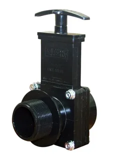 Gate Valve 1 1/2" MPT PVC Black Extractor Dump Valve