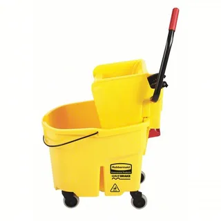 Rubbermaid WaveBrake Mop Bucket 8.75 Gallon, 5NY79, Yellow