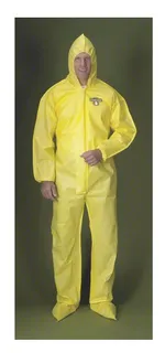 Lakeland Yellow Hazmat Suit With Hood And Booties, 3XL 6EHK0