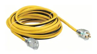 Power First Lighted Extension Cord 12/3, 25' Long SJTW, Yellow 1XUP6