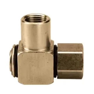 JE Adams Brass 90 Degree Hose Reel Swivel