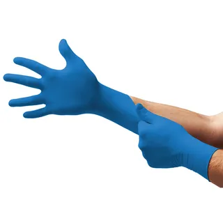 Ansell Powdered Nitrile Gloves 5mil Blue, Large, Box of 100