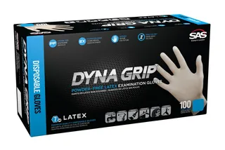 Dyna Grip® Powder-Free Latex Gloves, 7mil Large, Box of 100, 650-1003