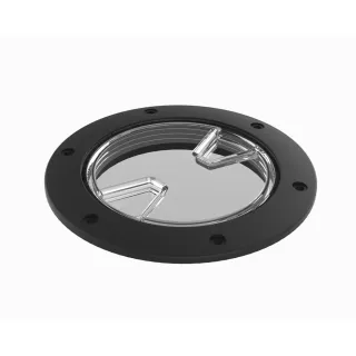 Powr-Flite Lid 4" Clear with Black Ring