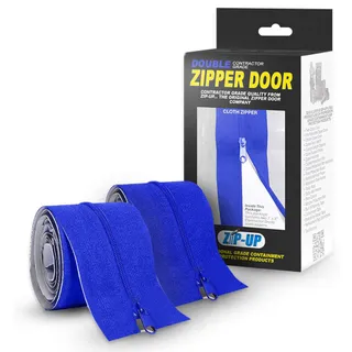 Zip-Up HD Cloth Containment Zipper Door, Blue, Case of 12