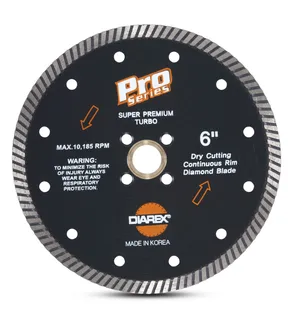 Diarex Pro Series Turbo Blade 6" 5/8"-20mm-7/8" 4 Holes