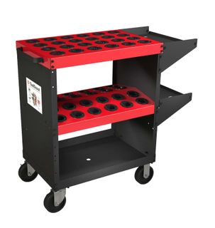Huot Toolscoot Rolling Tool Cart, 48 Tool Capacity, 40 Taper With Two Trays