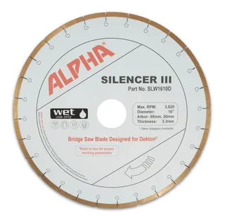 Alpha Silencer III Dekton Bridge Saw Blade 16" 50/60mm