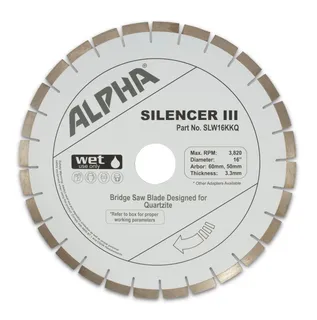 Alpha Silencer III Quartzite Bridge Saw Blade 16" 50/60mm