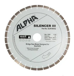 Alpha Silencer III Quartzite Bridge Saw Blade 18" 50/60mm